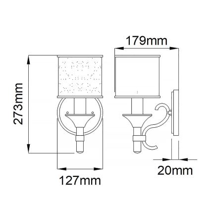 Elstead KL-LACEY1-MB - Applique murale LACEY 1xE14/60W/230V