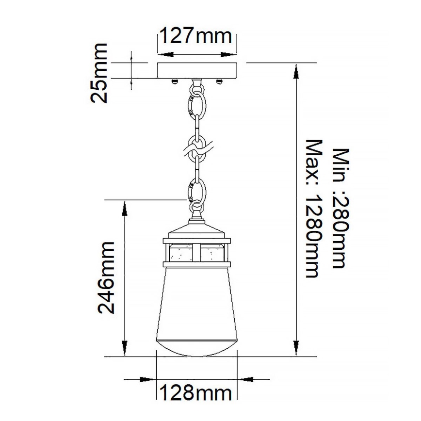 Elstead KL-LYNDON8-S-AZ - Auβen-Kronleuchter LYNDON 1xE27/75W/230V IP44 anthrazit