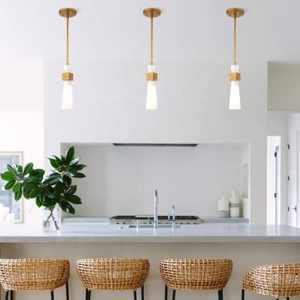 Elstead - Lampadario a stelo KRISTY 1xE27/40W/230V Ø 15,2 cm ramato