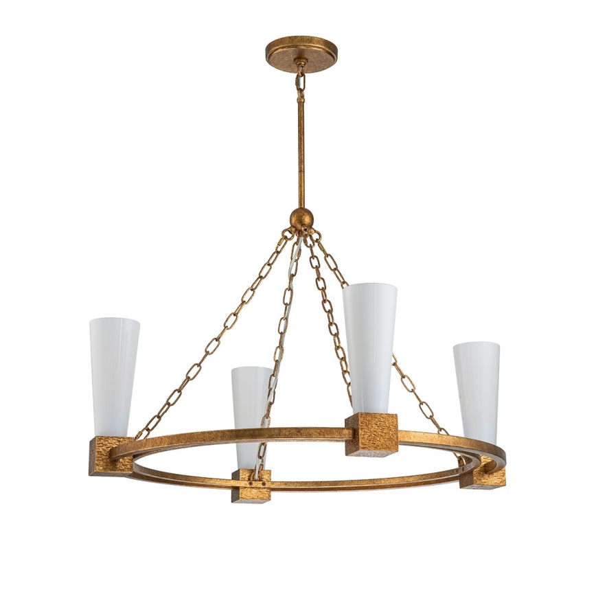 Elstead - Lampadario a stelo KRISTY, 4xE27/40W/230V, finitura rame