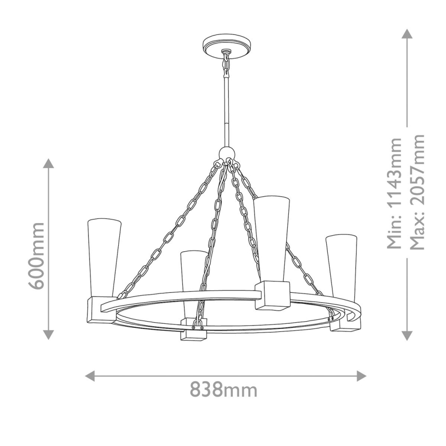 Elstead - Lustre sur tige KRISTY 4xE27/40W/230V cuivré