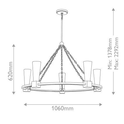 Elstead - Pendelleuchte KRISTY an Stange, 5×E27/40W/230V, kupferfarben