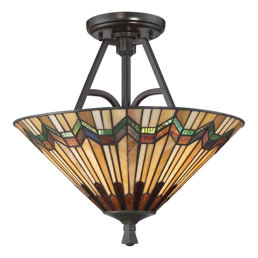 Elstead - Lustre Tiffany ALCOTT à montage en surface 2xE27/60W/230V