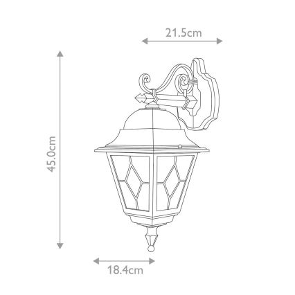 Elstead NR2-BLK - Applique da esterno NORFOLK 1xE27/100W/230V IP43