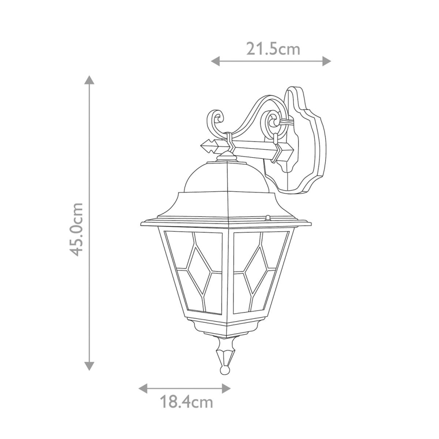 Elstead NR2-BLK - Applique da esterno NORFOLK 1xE27/100W/230V IP43