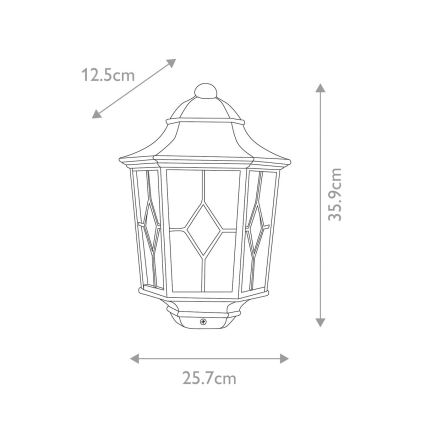 Elstead NR7-2-BLK - Applique da esterno NORFOLK 1xE27/100W/230V IP43