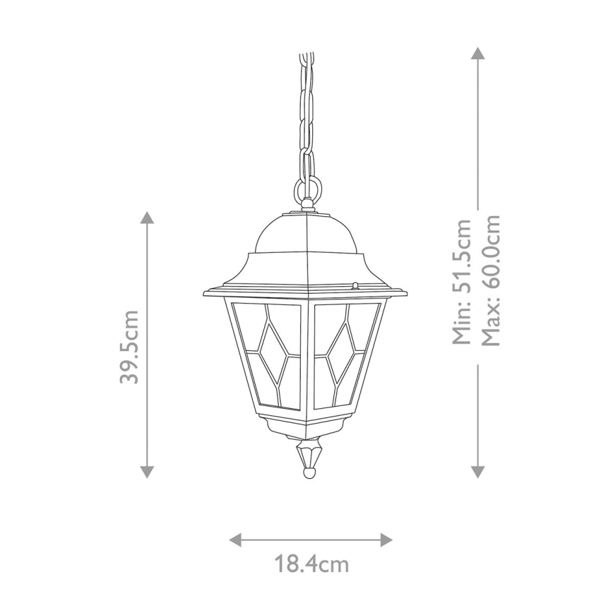 Elstead NR9-BLK - Auβen-Kronleuchter NORFOLK 1xE27/100W/230V IP43