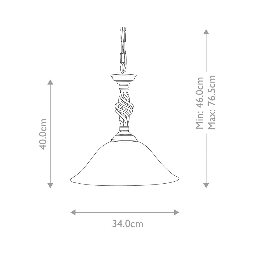 Elstead - Suspension chaîne PEMBROKE 1xE27/60W/230V