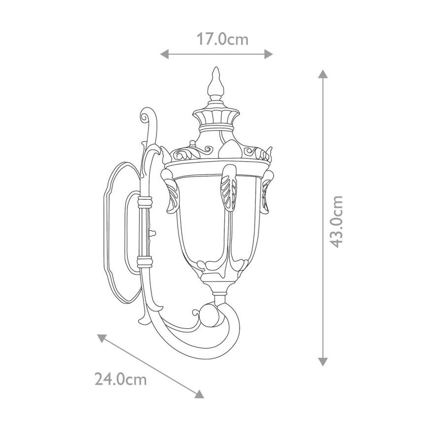 Elstead - Applique da esterno PHILADELPHIA 1xE27/60W/230V IP44