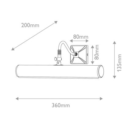 Elstead - Bildleuchte PICTURE LIGHT 2xE14/40W/230V, goldfarben