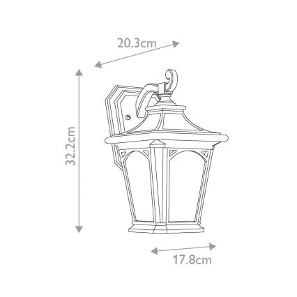 Elstead QZ-BEDFORD2-S - Applique da esterno BEDFORD 1xE27/60W/230V IP44