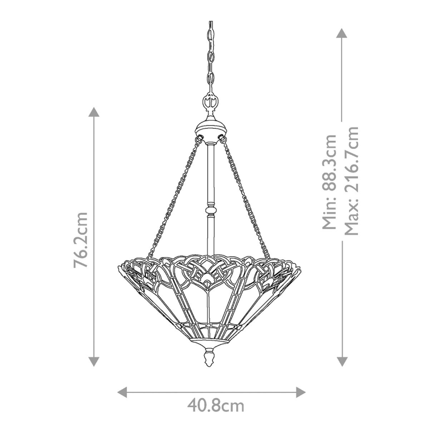 Elstead QZ-CAMBRIDGE-P - Suspension sur chaîne BELLE 3xE27/100W/230V