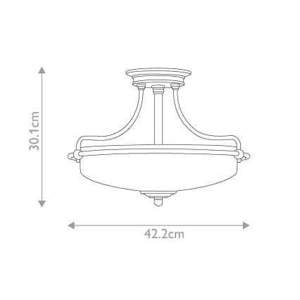 Elstead - Deckenleuchte GRIFFIN 3xE27/100W/230V mattchrom