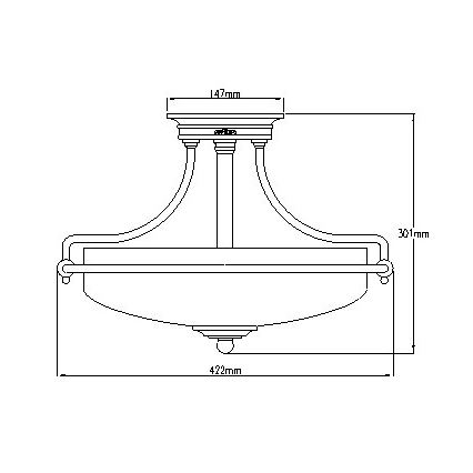 Elstead - Lampadario a plafone GRIFFIN 3xE27/100W/230V cromo lucido