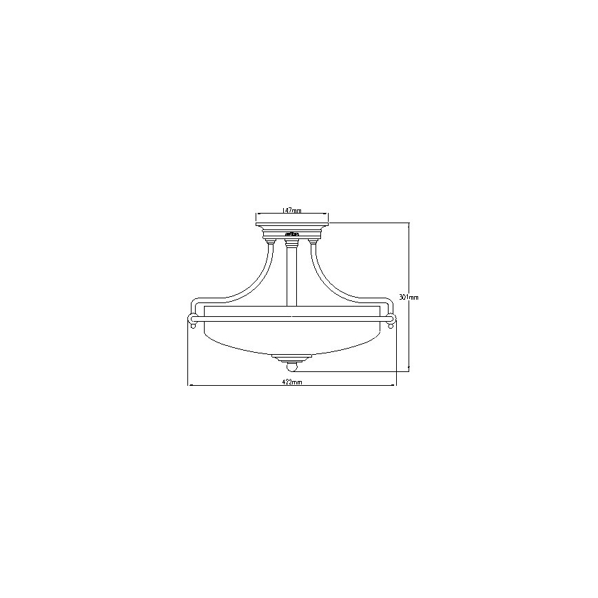 Elstead - Plafonnier GRIFFIN 3xE27/100W/230V chrome brillant