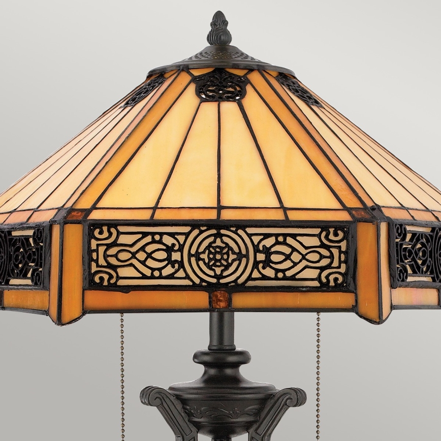Elstead - Lampada da tavolo INDUS 2xE27/60W/230V ambra vetro