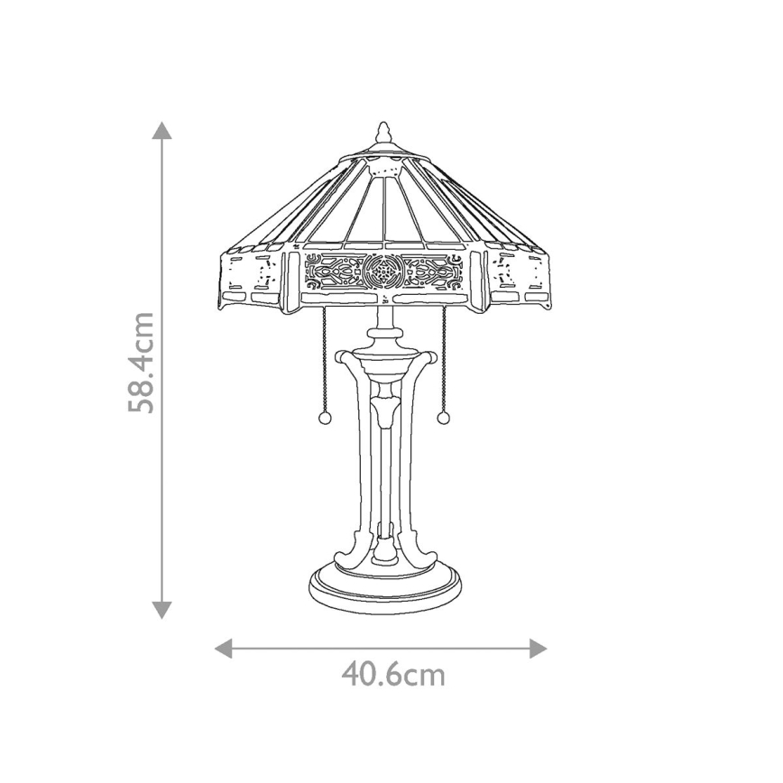 Elstead - Lampada da tavolo INDUS 2xE27/60W/230V ambra vetro