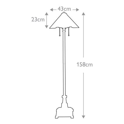 Elstead QZ-INGLENOOK-FL - Lampada da terra INGLENOOK 2xE27/60W/230V