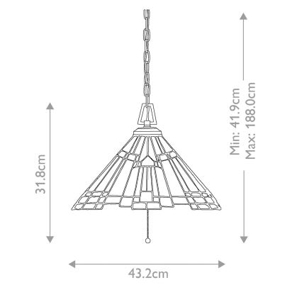 Elstead QZ-INGLENOOK-P-A - Ketten-Kronleuchter INGLENOOK 3xE27/60W/230V