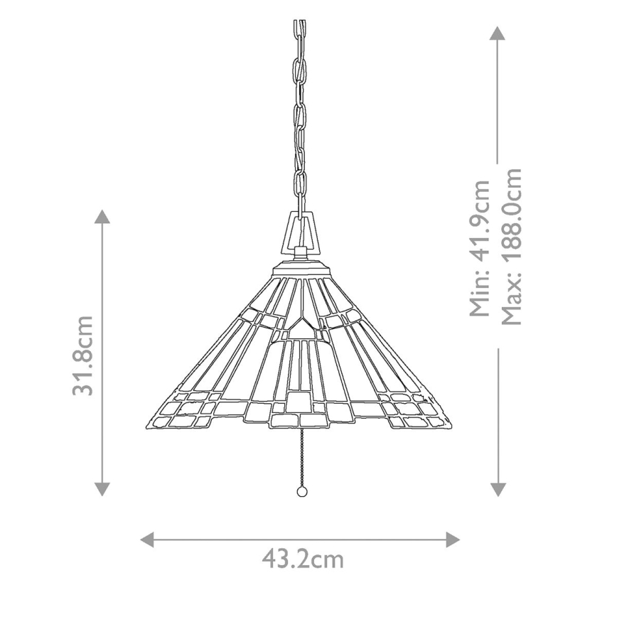 Elstead - Suspension à chaîne Tiffany INGLENOOK 3xE27/60W/230V