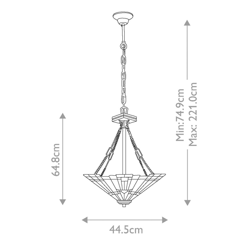 Elstead QZ-INGLENOOK-P-B - Suspension sur chaîne INGLENOOK 3xE27/100W/230V