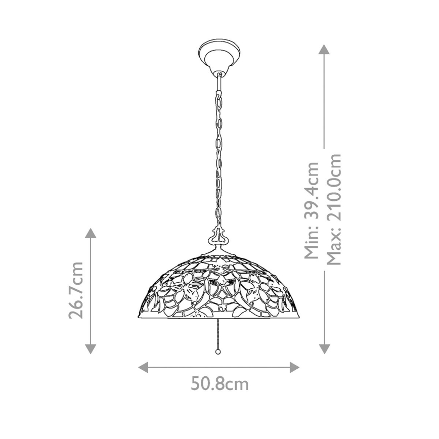Elstead QZ-KAMI-P - Lampadario a catena KAMI 3xE27/60W/230V