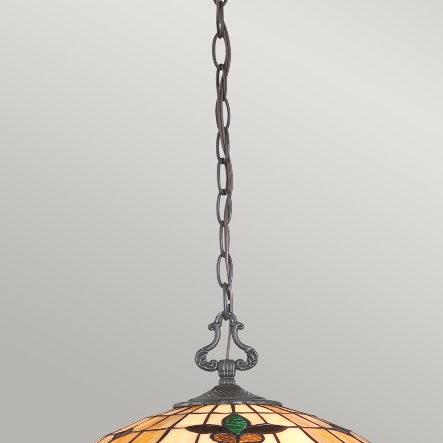 Elstead - Lampadario a catena Tiffany KAMI 3xE27/60W/230V