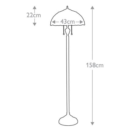 Elstead QZ-LARISSA-FL - Lampadaire LARISSA 2xE27/100W/230V