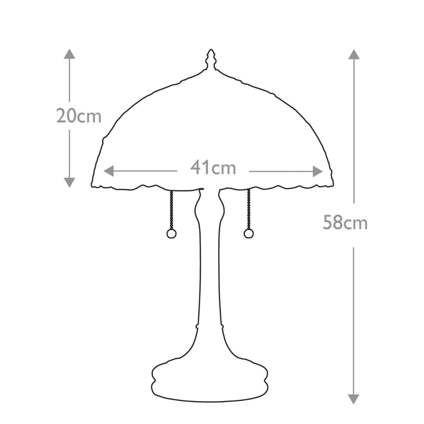 Elstead QZ-LARISSA-TL - Lampada da tavolo LARISSA 2xE27/60W/230V