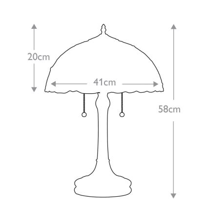 Elstead - Lampada da tavolo Tiffany LARISSA 2xE27/60W/230V