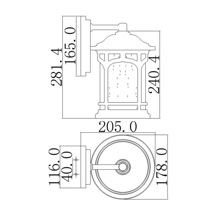 Elstead QZ-MARBLEHEAD2-S - Außenwandleuchte MARBLEHEAD 1xE27/75W/230V IP44