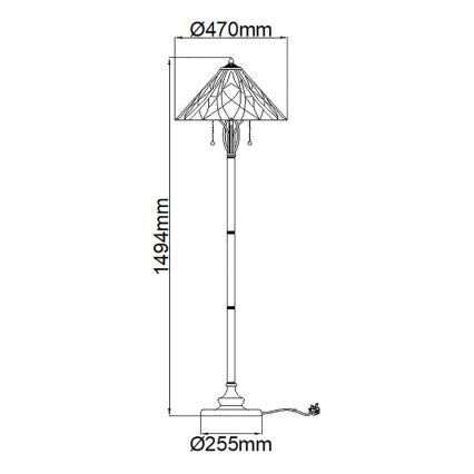 Elstead QZ-VICTORY-FL - Lampada da terra VICTORY 2xE27/60W/230V
