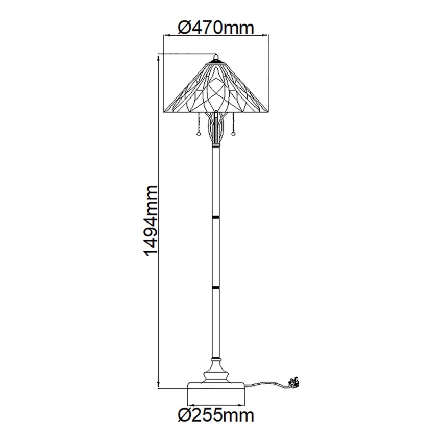 Elstead QZ-VICTORY-FL - Stehlampe VICTORY 2xE27/60W/230V