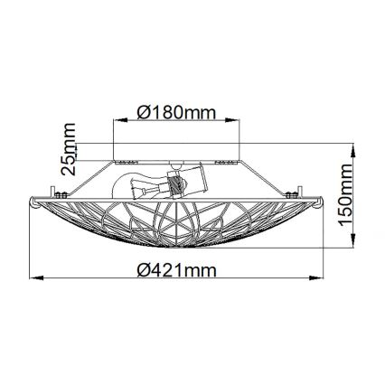 Elstead QZ-VICTORY-SF - Deckenleuchte VICTORY 2xE27/60W/230V