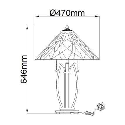Elstead QZ-VICTORY-TL - Lampada da tavolo VICTORY 2xE27/60W/230V