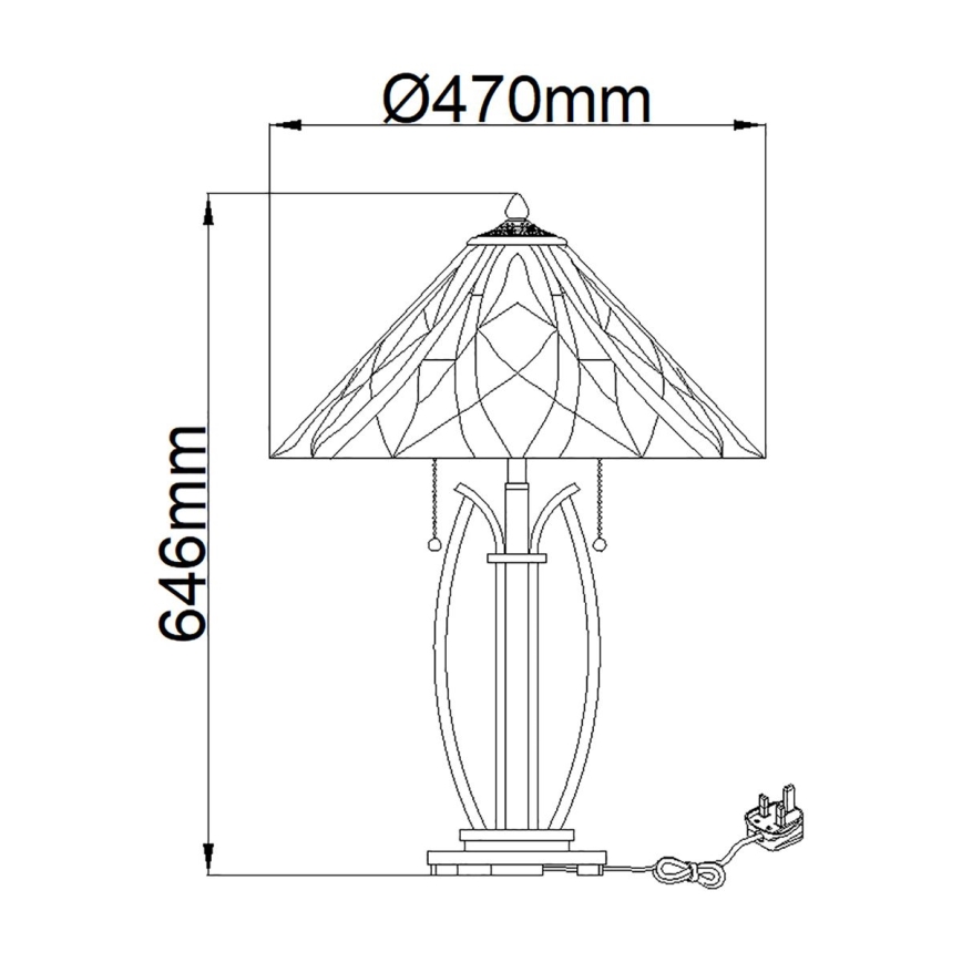 Elstead QZ-VICTORY-TL - Lampada da tavolo VICTORY 2xE27/60W/230V