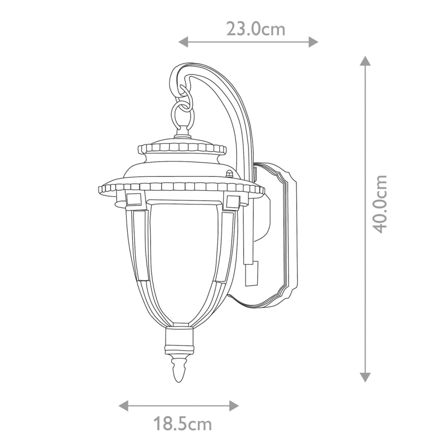 Elstead STL2-M-WB - Außenwandleuchte ST LOUIS 1xE27/100W/230V IP44