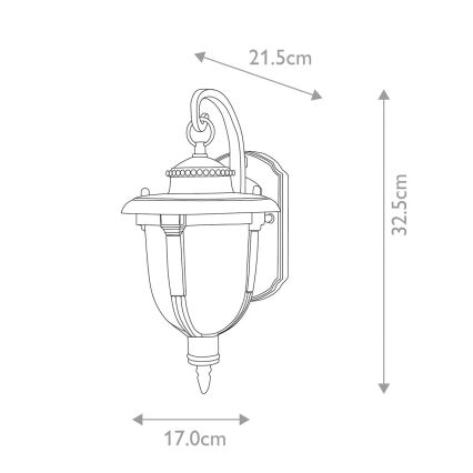 Elstead STL2-S-WB - Applique murale d'extérieur ST LOUIS 1xE27/100W/230V IP44