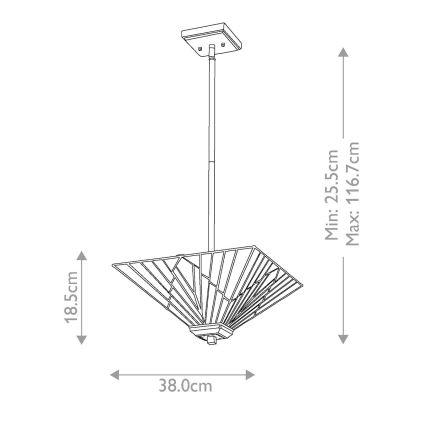 Elstead - Suspension-barre ALDERLEY 2xE27/60W/230V