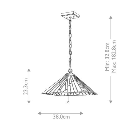 Elstead - Tiffany-Kronleuchter ALDERLEY mit Kette 1xE27/60W/230V