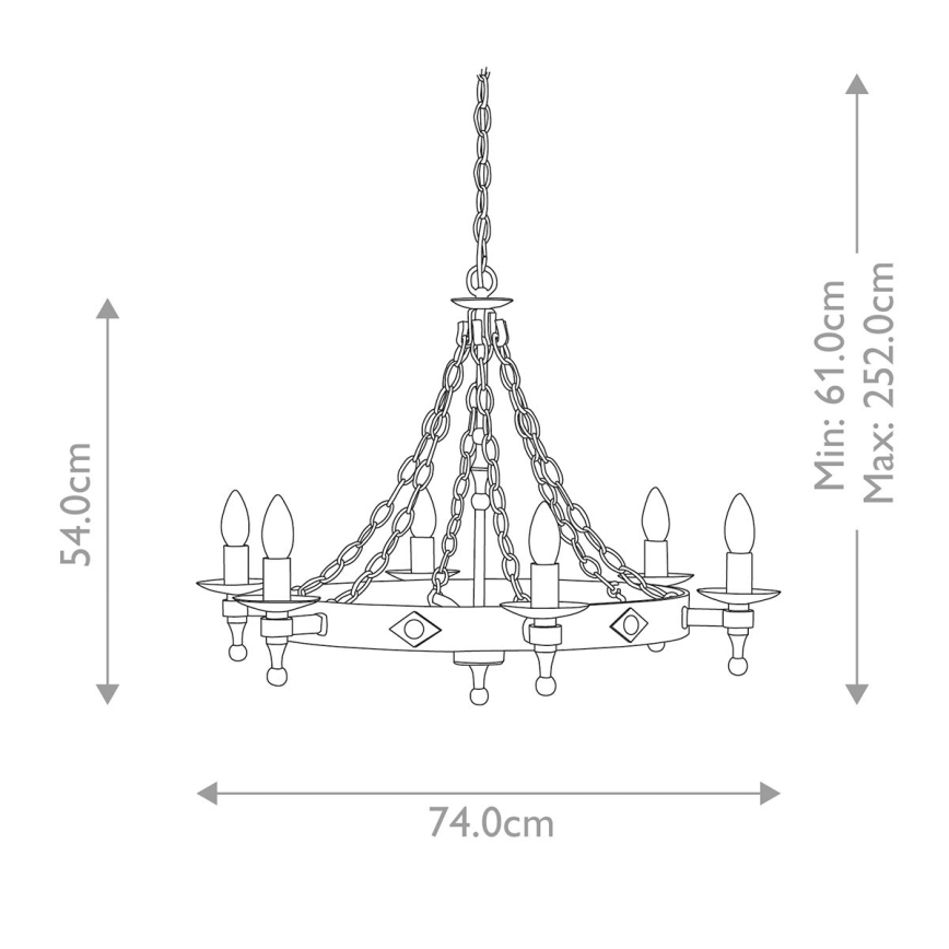 Elstead - Lampadario a sospensione con catena WARWICK 6xE14/60W/230V