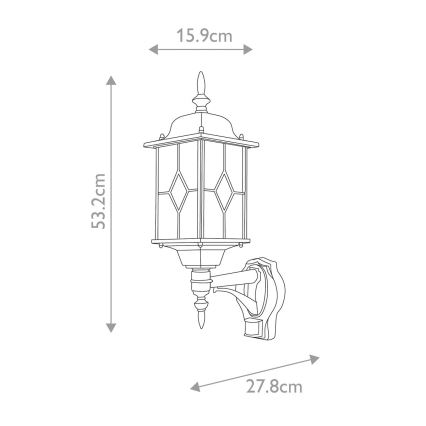 Elstead WX1-PIR - Luminaire d'extérieur avec un détecteur WEXFORD 1xE27/100W/230V IP44