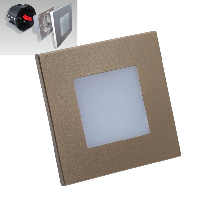 Emithor 48334 - Luce LED da incasso STEP LIGHT LED/1W/230V oro