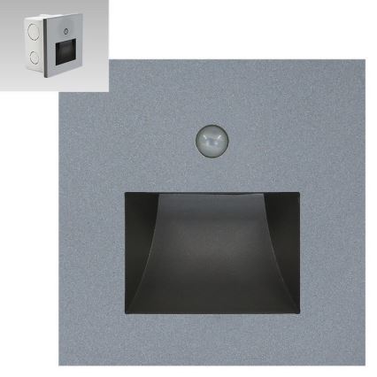 Emithor 70416 - Spot d'escalier avec détecteur SUNNY LED/1W/230V gris