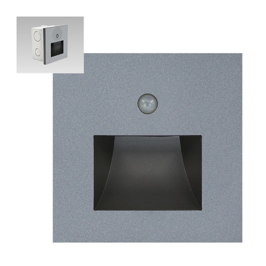 Emithor 70416 - Spot d'escalier avec détecteur SUNNY LED/1W/230V gris