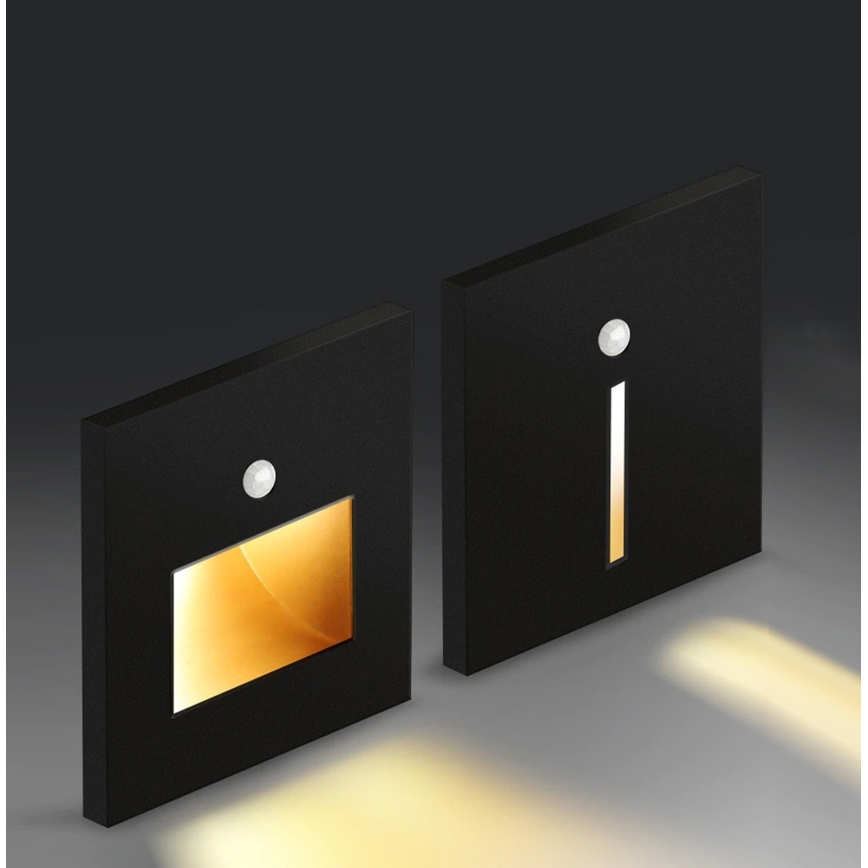 Emithor 70418 - Spot d'escalier avec détecteur SUNNY LED/1W/230V noir