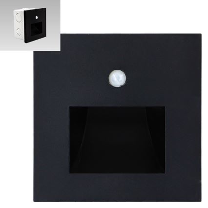 Emithor 70418 - Spot d'escalier avec détecteur SUNNY LED/1W/230V noir