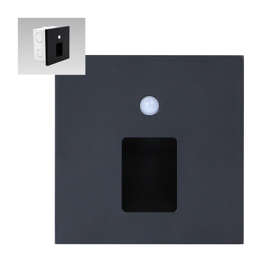 Emithor 70424 – LED-Treppenleuchte mit Sensor VIX LED/1W/230V 4000K schwarz
