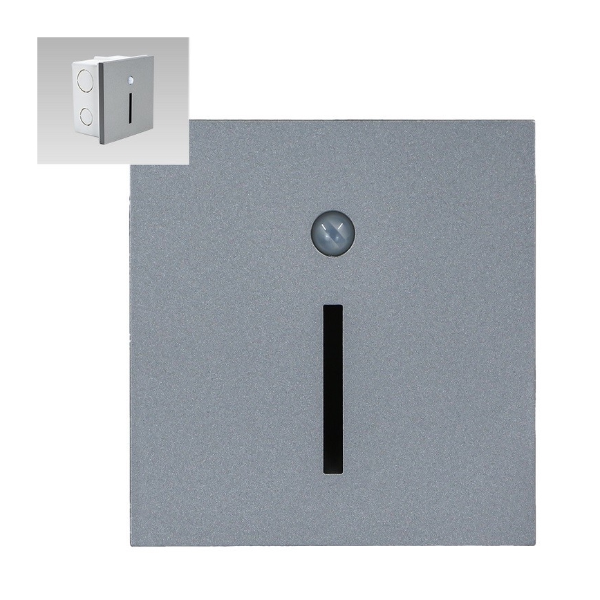 Emithor 70428 - LED Treppenleuchte mit Sensor LINE LED/1W/230V 4000K grau