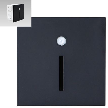 Emithor 70430 - Spot d'escalier avec détecteur LINE LED/1W/230V noir